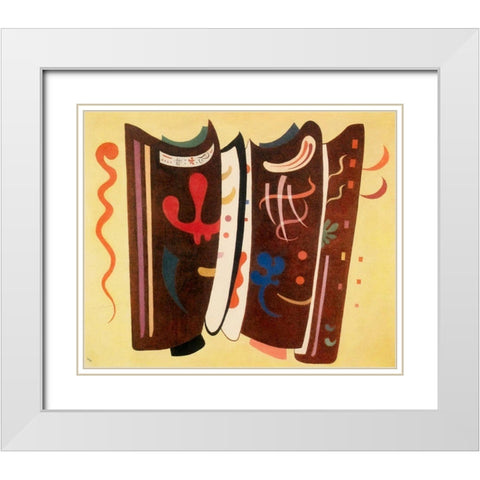Brown with supplement 1935 White Modern Wood Framed Art Print with Double Matting by Kandinsky, Wassily