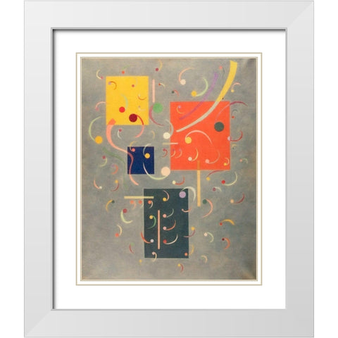 Circuit 1938 White Modern Wood Framed Art Print with Double Matting by Kandinsky, Wassily