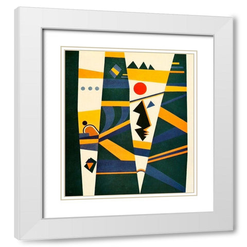 Connection no.579 1932 White Modern Wood Framed Art Print with Double Matting by Kandinsky, Wassily
