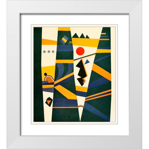 Connection no.579 1932 White Modern Wood Framed Art Print with Double Matting by Kandinsky, Wassily