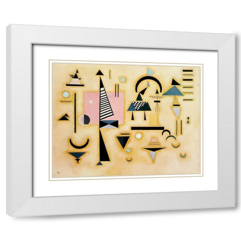 Decisive Rose 1932 White Modern Wood Framed Art Print with Double Matting by Kandinsky, Wassily