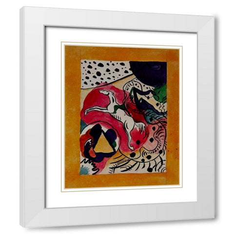 Design for cover of Blaue Reiter 1911 White Modern Wood Framed Art Print with Double Matting by Kandinsky, Wassily