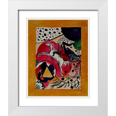Design for cover of Blaue Reiter 1911 White Modern Wood Framed Art Print with Double Matting by Kandinsky, Wassily