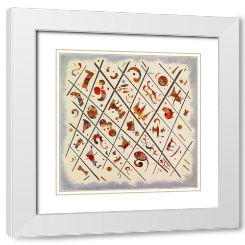 Division Unity 1934 White Modern Wood Framed Art Print with Double Matting by Kandinsky, Wassily