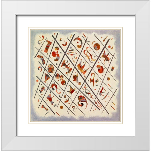 Division Unity 1934 White Modern Wood Framed Art Print with Double Matting by Kandinsky, Wassily