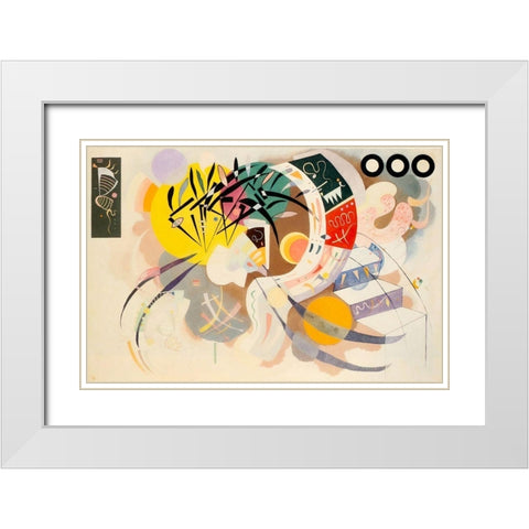 Dominant curve 1936 White Modern Wood Framed Art Print with Double Matting by Kandinsky, Wassily