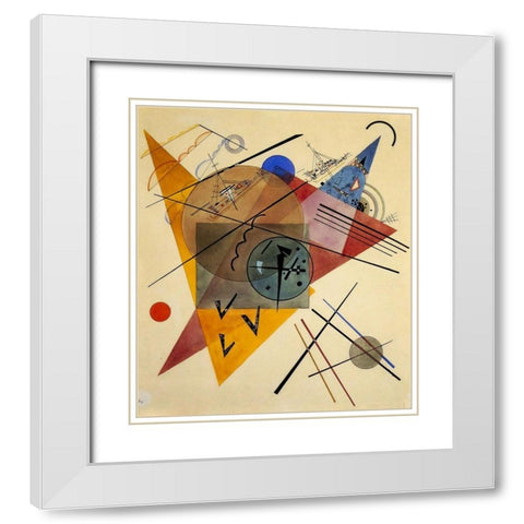 Dreamy 1923 White Modern Wood Framed Art Print with Double Matting by Kandinsky, Wassily