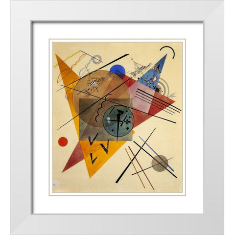 Dreamy 1923 White Modern Wood Framed Art Print with Double Matting by Kandinsky, Wassily