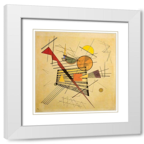 Free relationship 1923 White Modern Wood Framed Art Print with Double Matting by Kandinsky, Wassily
