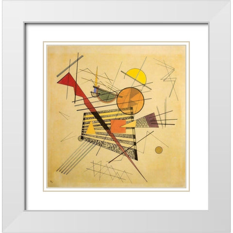 Free relationship 1923 White Modern Wood Framed Art Print with Double Matting by Kandinsky, Wassily