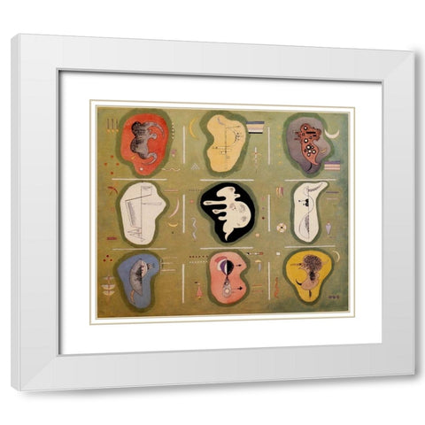 Graceful Ascent 1934 White Modern Wood Framed Art Print with Double Matting by Kandinsky, Wassily