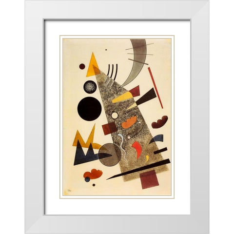 Grey 1924 White Modern Wood Framed Art Print with Double Matting by Kandinsky, Wassily