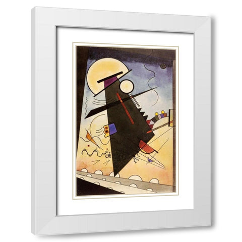 Grey morning 1924 White Modern Wood Framed Art Print with Double Matting by Kandinsky, Wassily