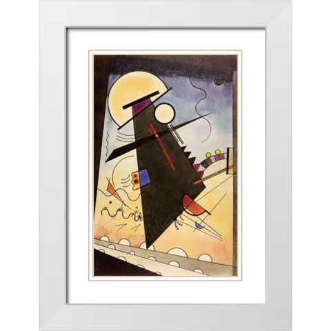 Grey morning 1924 White Modern Wood Framed Art Print with Double Matting by Kandinsky, Wassily