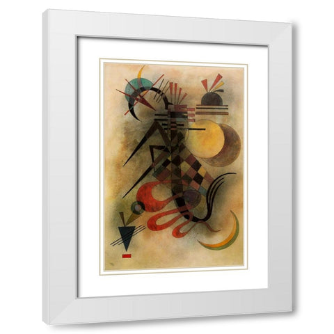 Hard but Soft 1927 White Modern Wood Framed Art Print with Double Matting by Kandinsky, Wassily