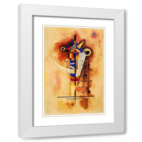 Hard in Slack 1927 White Modern Wood Framed Art Print with Double Matting by Kandinsky, Wassily