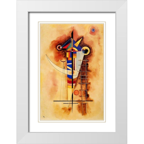 Hard in Slack 1927 White Modern Wood Framed Art Print with Double Matting by Kandinsky, Wassily