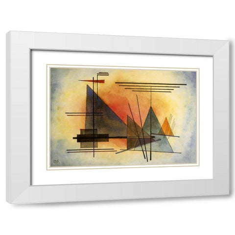 Heating up 1927 White Modern Wood Framed Art Print with Double Matting by Kandinsky, Wassily