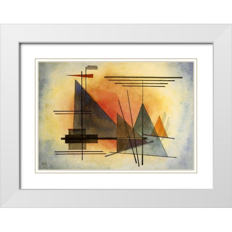 Heating up 1927 White Modern Wood Framed Art Print with Double Matting by Kandinsky, Wassily