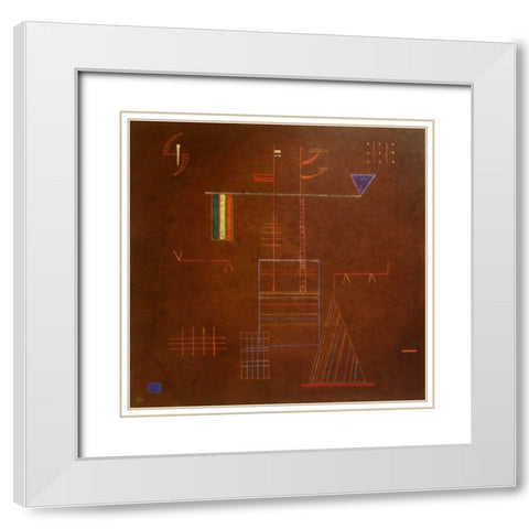 Imperturbable 1929 White Modern Wood Framed Art Print with Double Matting by Kandinsky, Wassily