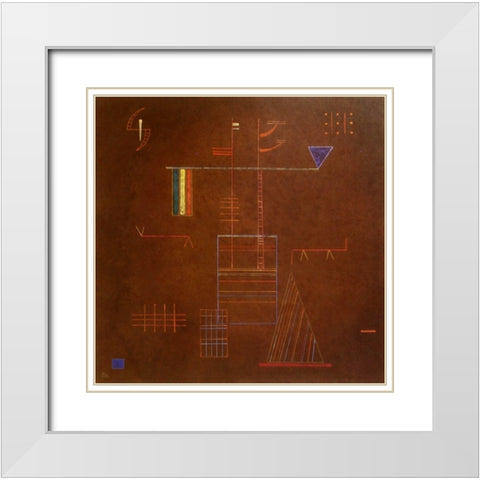 Imperturbable 1929 White Modern Wood Framed Art Print with Double Matting by Kandinsky, Wassily