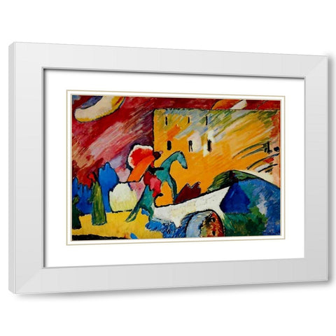 Improvisation no.3 1909 White Modern Wood Framed Art Print with Double Matting by Kandinsky, Wassily