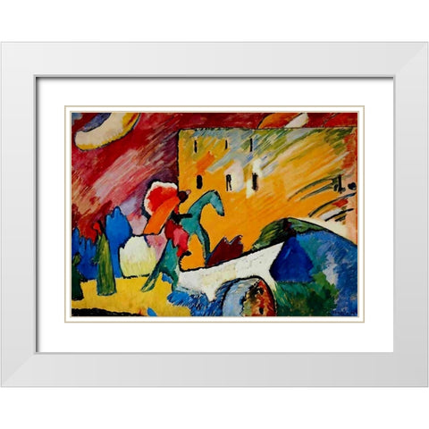 Improvisation no.3 1909 White Modern Wood Framed Art Print with Double Matting by Kandinsky, Wassily