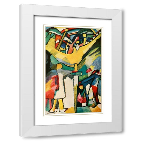 Improvisation no.8 1909 White Modern Wood Framed Art Print with Double Matting by Kandinsky, Wassily