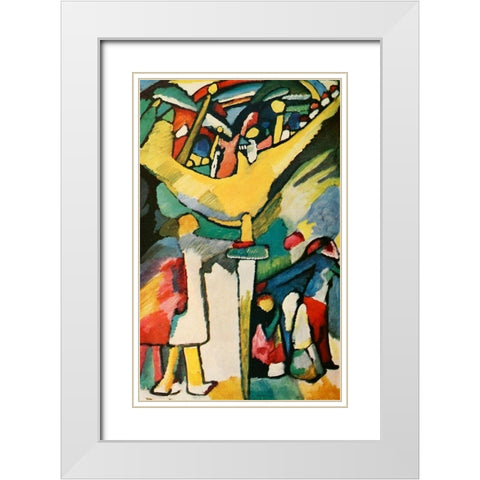 Improvisation no.8 1909 White Modern Wood Framed Art Print with Double Matting by Kandinsky, Wassily