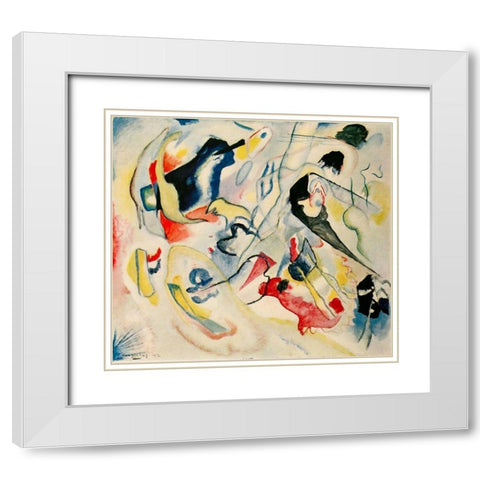 Improvisation no.29 Swan 1912 White Modern Wood Framed Art Print with Double Matting by Kandinsky, Wassily