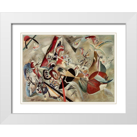 In Grey 1919 White Modern Wood Framed Art Print with Double Matting by Kandinsky, Wassily