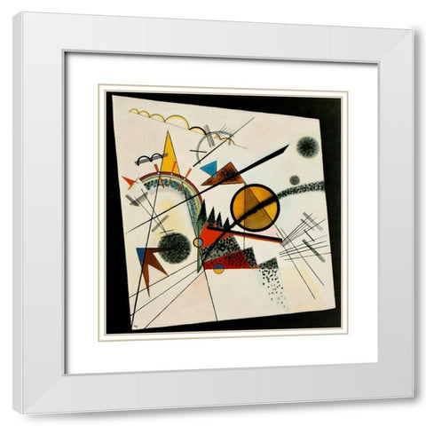 In the Black Square 1923 White Modern Wood Framed Art Print with Double Matting by Kandinsky, Wassily