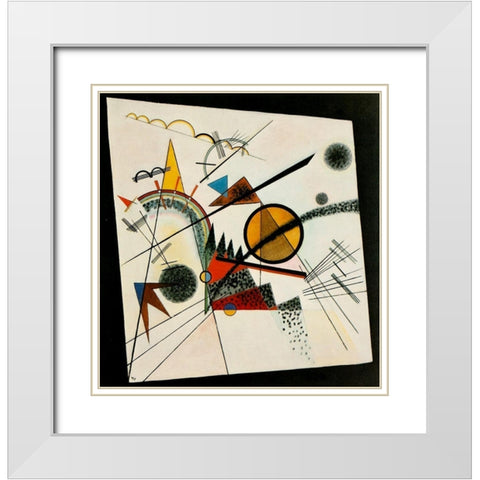 In the Black Square 1923 White Modern Wood Framed Art Print with Double Matting by Kandinsky, Wassily