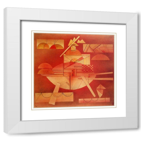 In the Heavy Red 1928 White Modern Wood Framed Art Print with Double Matting by Kandinsky, Wassily