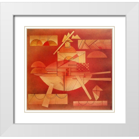 In the Heavy Red 1928 White Modern Wood Framed Art Print with Double Matting by Kandinsky, Wassily