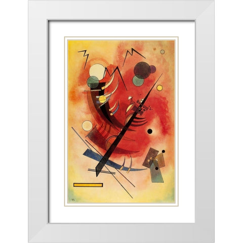 Inner Simmering 1925 White Modern Wood Framed Art Print with Double Matting by Kandinsky, Wassily