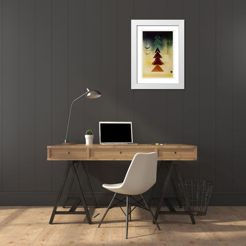 Into the Dark 1928 White Modern Wood Framed Art Print with Double Matting by Kandinsky, Wassily