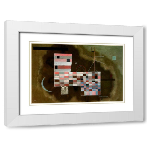 Massive Structure 1932 White Modern Wood Framed Art Print with Double Matting by Kandinsky, Wassily