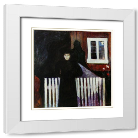 Moonlight 1893 White Modern Wood Framed Art Print with Double Matting by Kandinsky, Wassily
