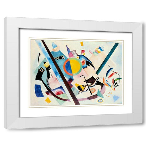 Multi-coloured Circle 1921 White Modern Wood Framed Art Print with Double Matting by Kandinsky, Wassily