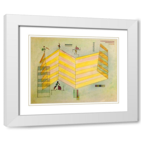 Now Upwards 1931 White Modern Wood Framed Art Print with Double Matting by Kandinsky, Wassily