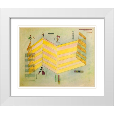 Now Upwards 1931 White Modern Wood Framed Art Print with Double Matting by Kandinsky, Wassily