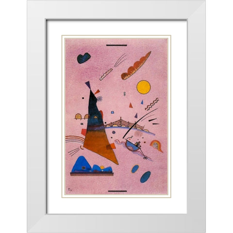 On Violet 1924 White Modern Wood Framed Art Print with Double Matting by Kandinsky, Wassily