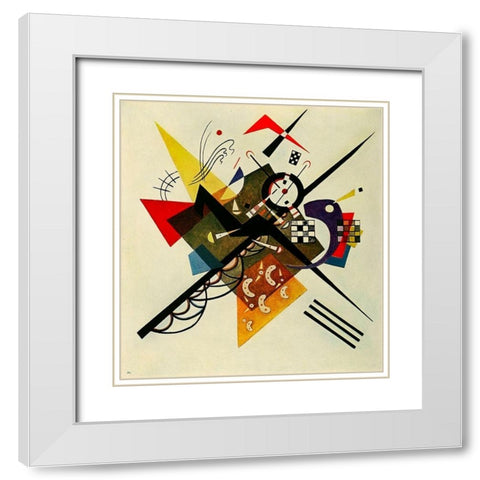 On White-no.253 1923 White Modern Wood Framed Art Print with Double Matting by Kandinsky, Wassily