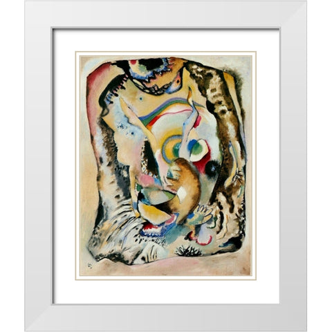 Painting on light ground 1916 White Modern Wood Framed Art Print with Double Matting by Kandinsky, Wassily