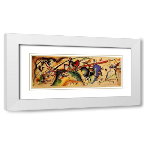 Picture with white border 1913 White Modern Wood Framed Art Print with Double Matting by Kandinsky, Wassily