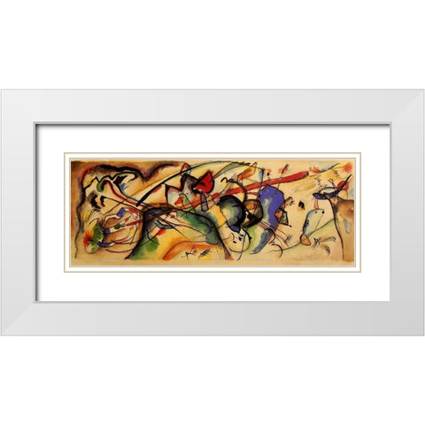 Picture with white border 1913 White Modern Wood Framed Art Print with Double Matting by Kandinsky, Wassily