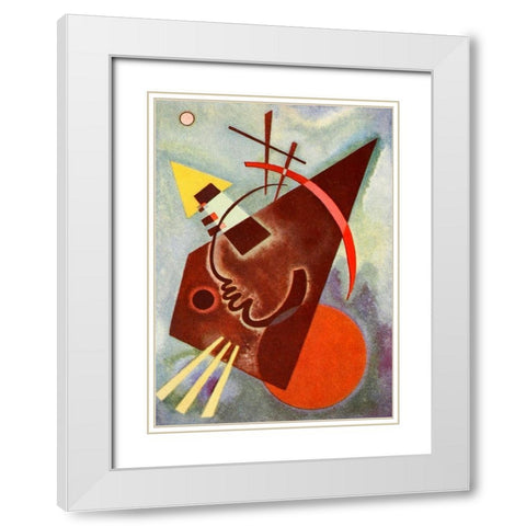Pointed and Round White Modern Wood Framed Art Print with Double Matting by Kandinsky, Wassily