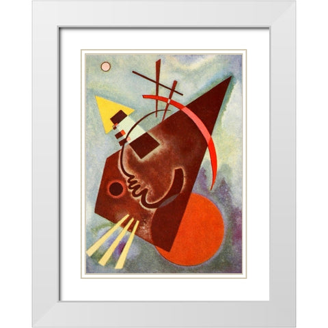 Pointed and Round White Modern Wood Framed Art Print with Double Matting by Kandinsky, Wassily