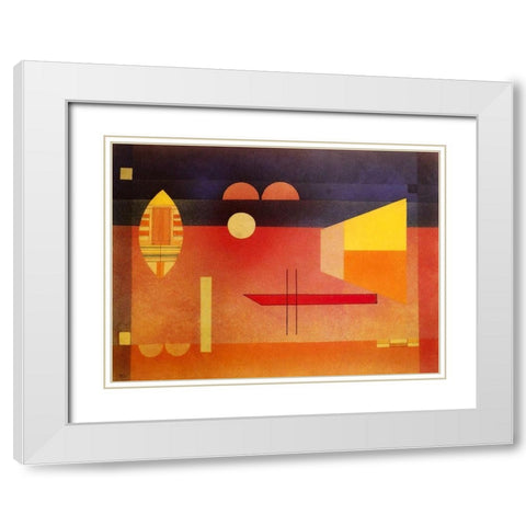 Quiet Assertion 1929 White Modern Wood Framed Art Print with Double Matting by Kandinsky, Wassily